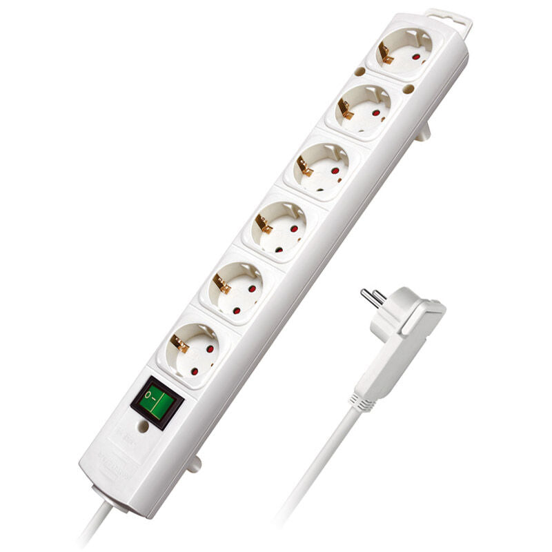 Brennenstuhl Comfort-Line Plus grenuttak 6-veis hvit 2 m forfra