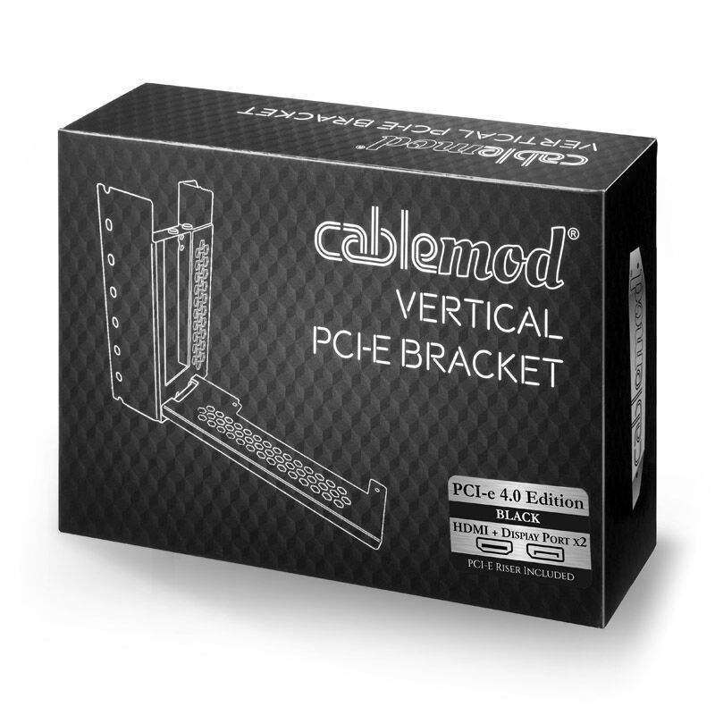 Nærbilde av CableMod Vertical PCI-e Bracket PCIe 4.0 HDMI + DisplayPort svart