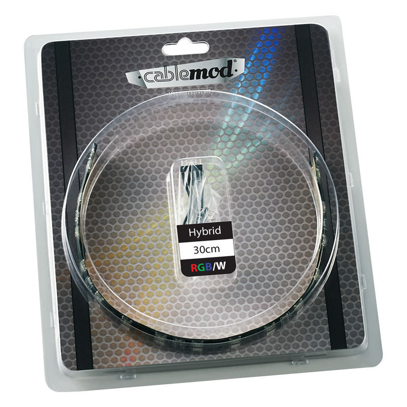 CableMod WideBeam Hybrid LED Strip 30 cm RGB W montert i PC