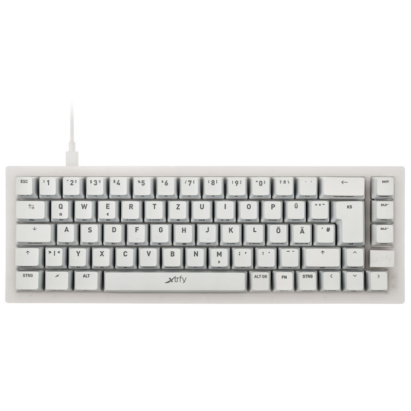 Cherry Xtrfy K5 TKL gamingtastatur 65% RGB Kailh Red hvit bakside