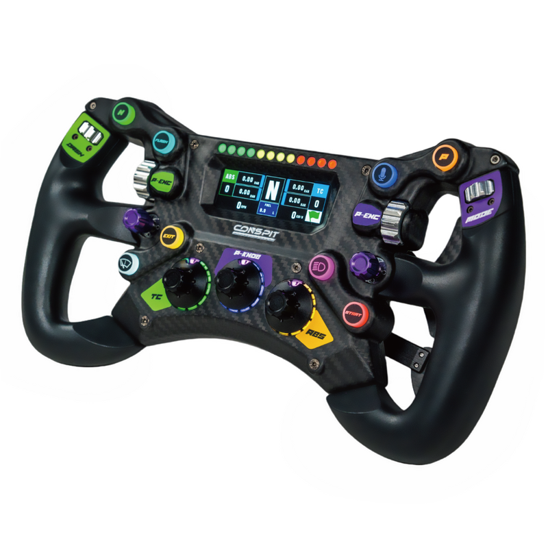 Conspit 300GT Wheel simracingratt karbon/aluminium svart forfra