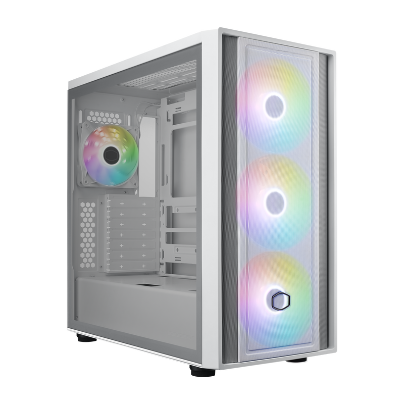 Cooler Master MasterBox 600 ARGB kabinett hvit bakside
