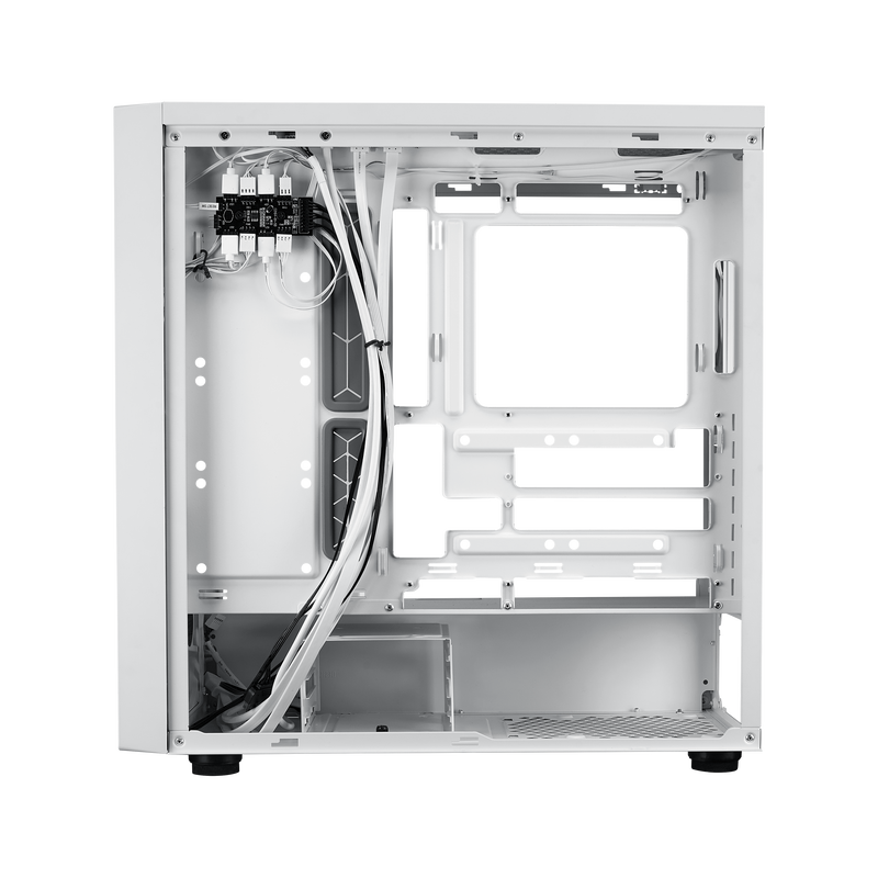 Cooler Master MasterBox 600 ARGB kabinett hvit portene øverst
