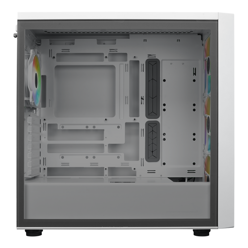 Cooler Master MasterBox 600 ARGB kabinett hvit vifteplassering
