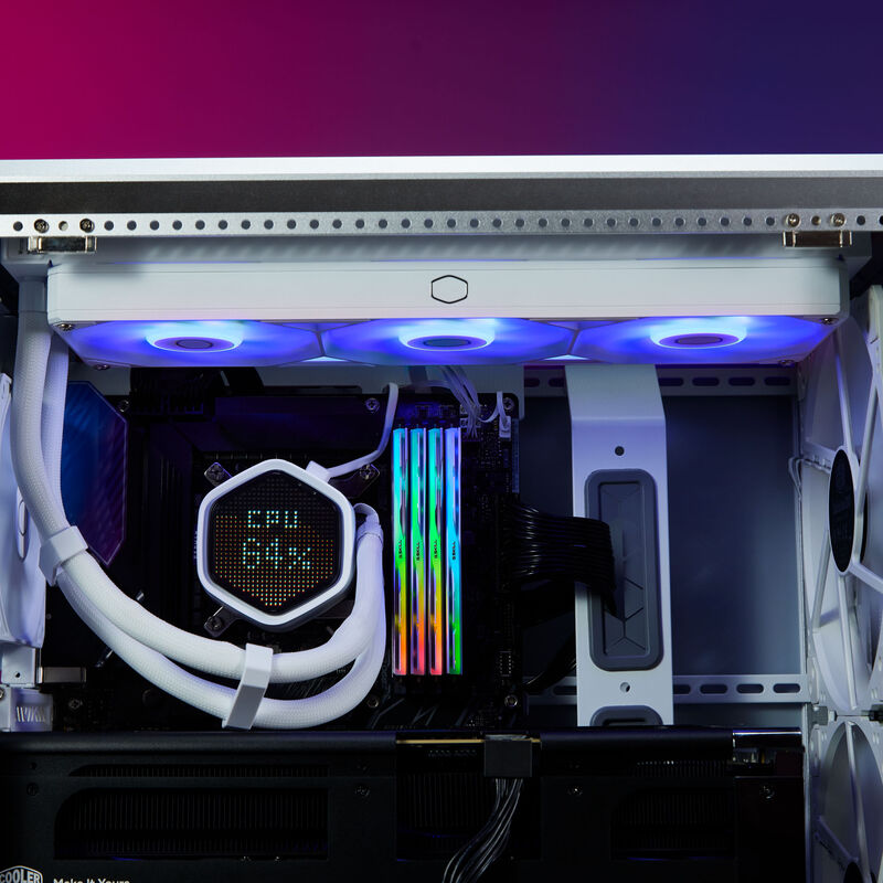 Cooler Master MasterLiquid 360 Atmos 2 Pixel LED AIO detalj av radiator