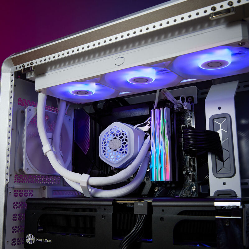 Cooler Master MasterLiquid 360 Atmos 2 VRM AIO vannkjøling hvit ARGB-belysning