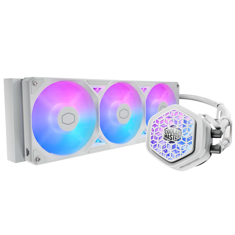 Cooler Master MasterLiquid 360 Atmos 2 VRM AIO vannkjøling hvit bakside
