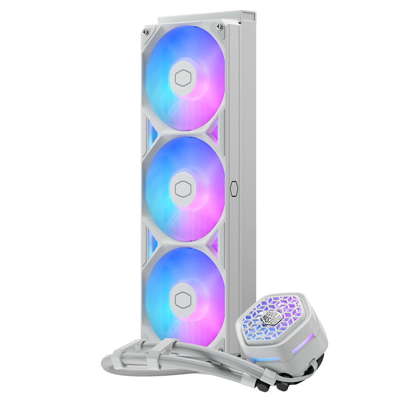 Cooler Master MasterLiquid 360 Atmos 2 VRM AIO vannkjøling hvit forfra