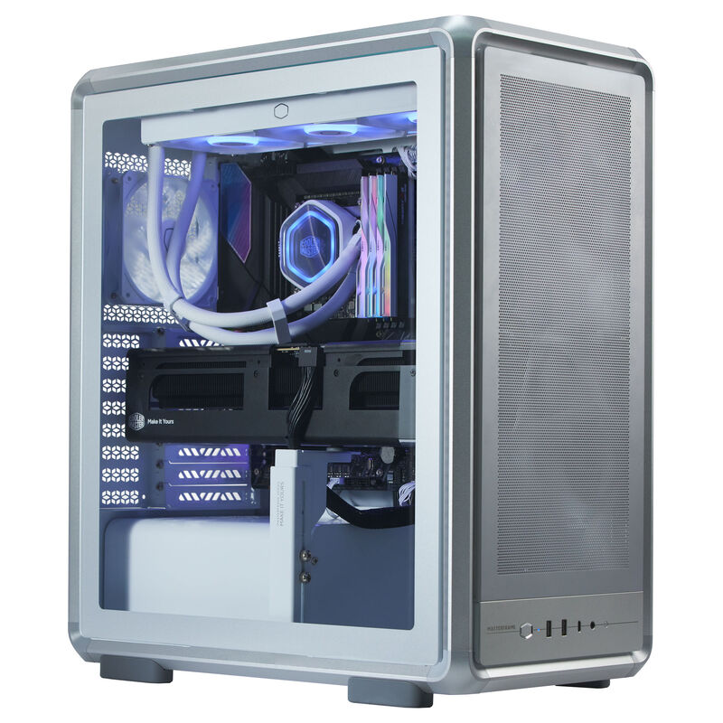 Montert Cooler Master MasterLiquid 360 Atmos 2 VRM AIO vannkjøling hvit i PC