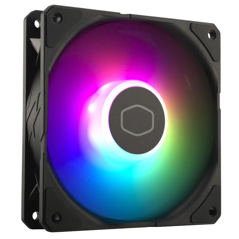 Cooler Master SickleFlow Edge 120 ARGB 3-pakk vifte svart montert i PC