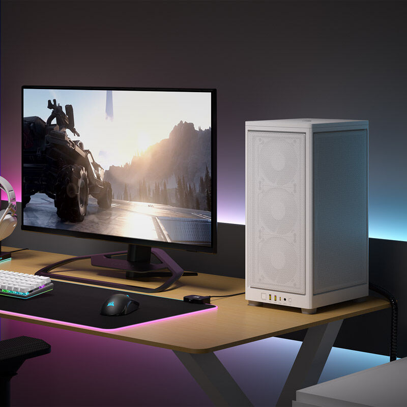 Corsair 2000D Airflow Mini-ITX kabinett mesh hvit med avtagbare filtre