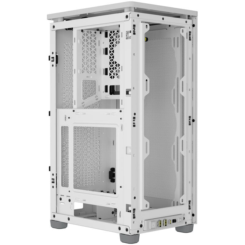 Corsair 2000D Airflow Mini-ITX kabinett mesh hvit nærbilde av frontpanel