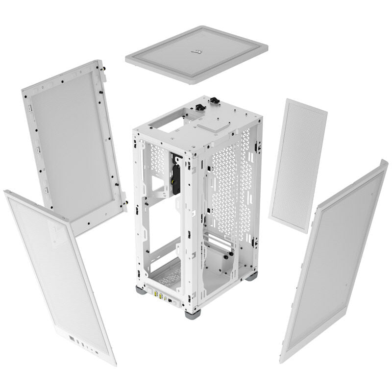 Corsair 2000D Airflow Mini-ITX kabinett mesh hvit top view