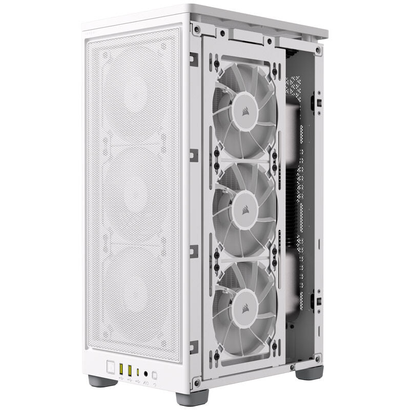 Corsair 2000D Airflow Mini-ITX kabinett mesh hvit ventilasjonsdetalj