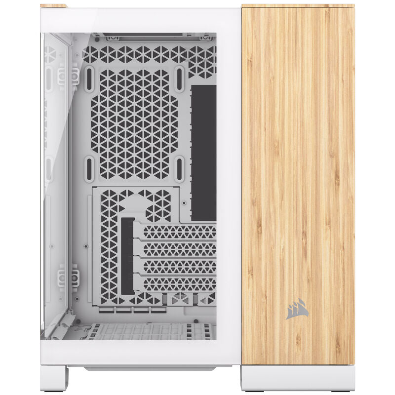 Detaljvisning Corsair 2500X Micro-ATX kabinett herdet glass hvit bambus