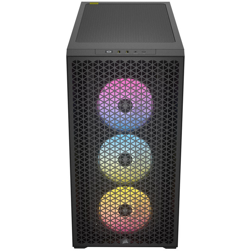 Corsair 3000D Airflow RGB kabinett montert med komponenter