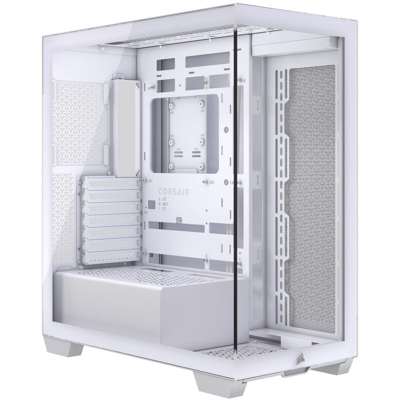 Corsair 3500X kabinett midtårn E-ATX herdet glass hvit forfra