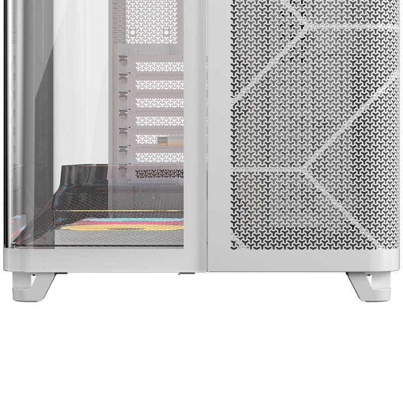 Oversikt over vifteplassering i Corsair AIR 5400 LX-R LINK kabinett midtårn RGB hvit