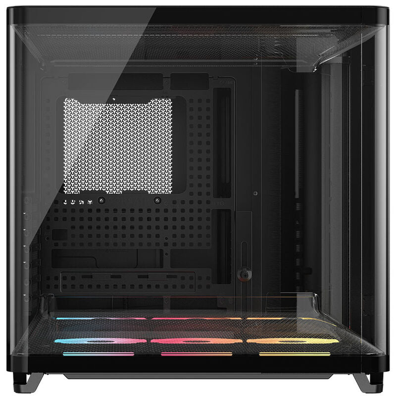 Detalj av RGB-belysning på Corsair AIR 5400 LX-R LINK kabinett