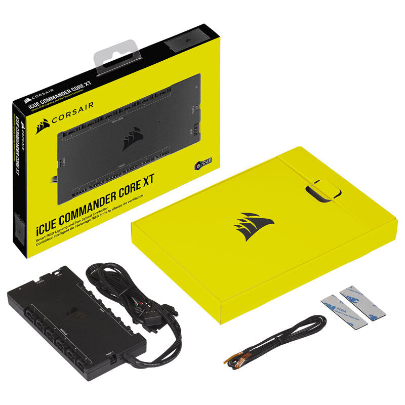 Visning av temperaturfølere til Corsair Commander Core XT RGB LED-kontroller