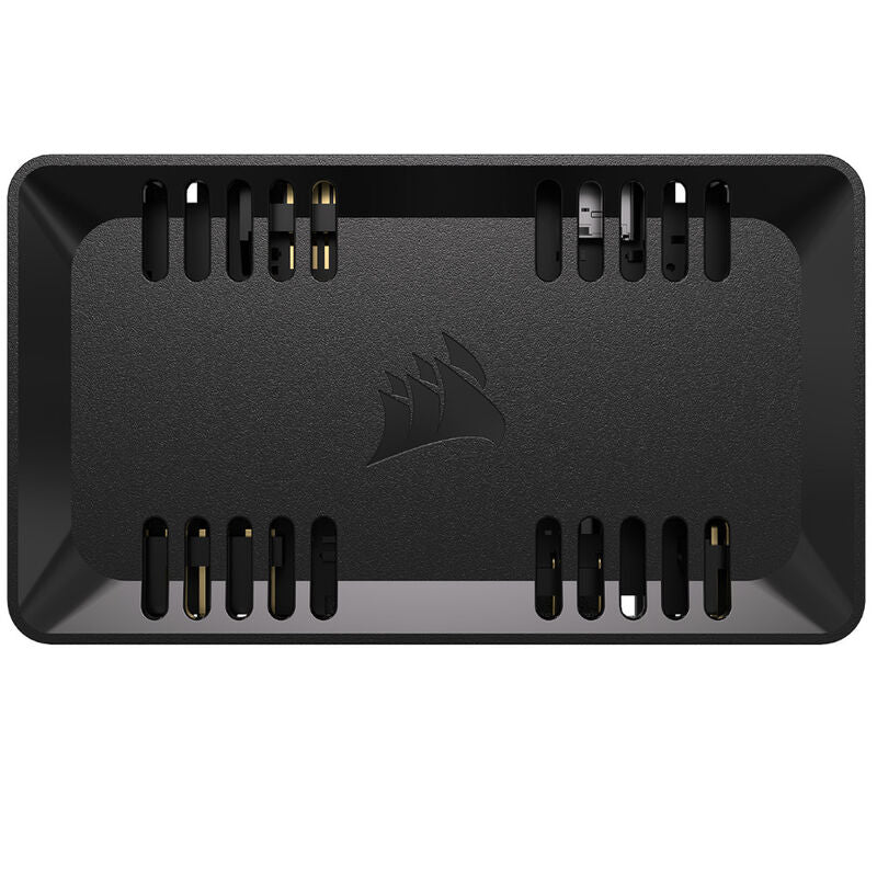 Corsair Commander Duo ARGB viftestyring iCUE LINK svart detalj av tilkoblinger