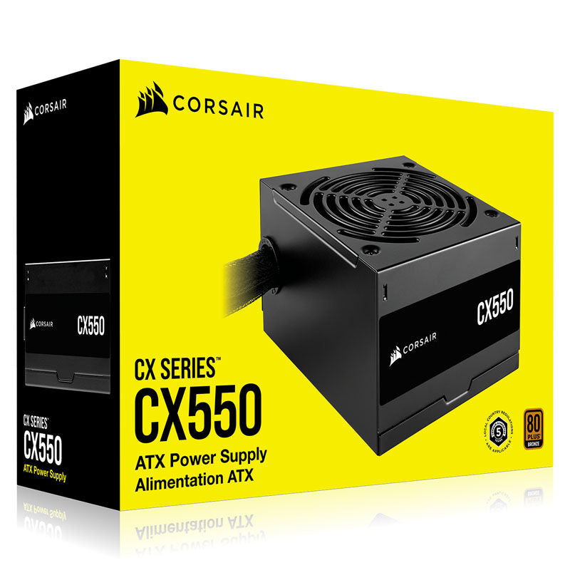 Corsair CX550 strømforsyning tekniske spesifikasjoner