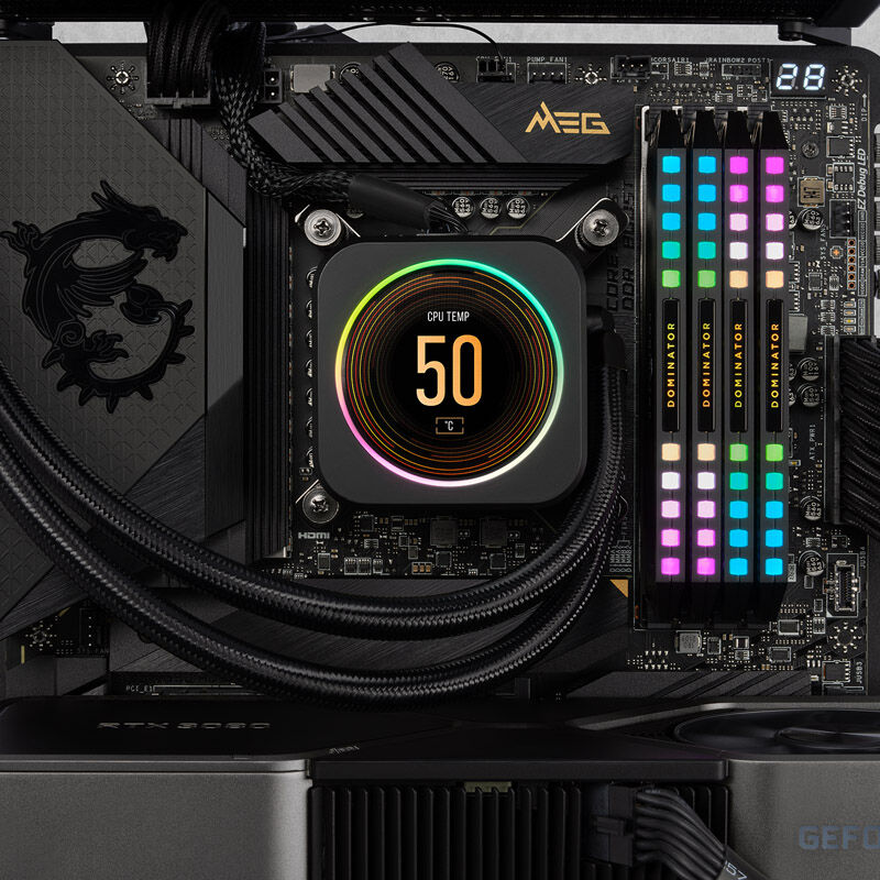 Corsair Dominator Platinum RGB DDR5-6400 CL32 RAM 64 GB sideprofil