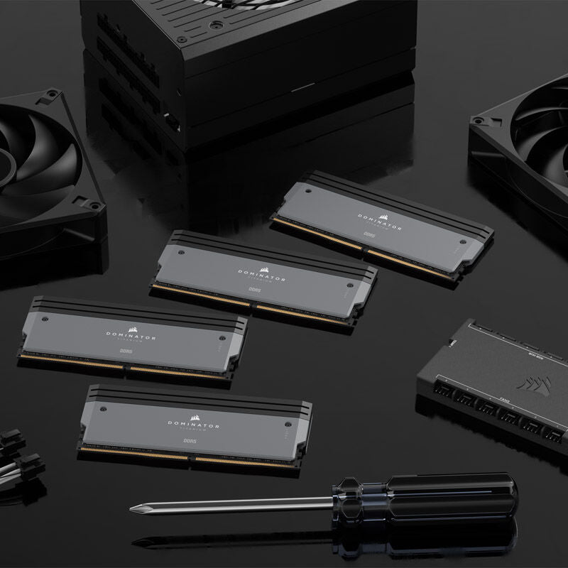 RGB-effekt på Corsair Dominator Titanium DDR5-6000 CL30 RGB RAM 64 GB grå