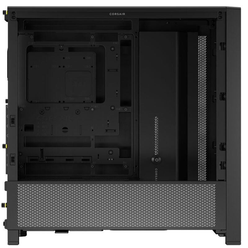 Corsair Frame 4000D kabinett midtårn E-ATX herdet glass svart nærbilde av front I/O-porter