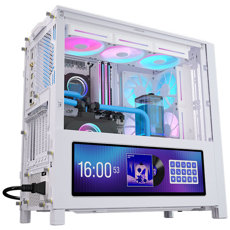 Corsair FRAME 4000D LCD RS kabinett detalj av LCD-skjerm