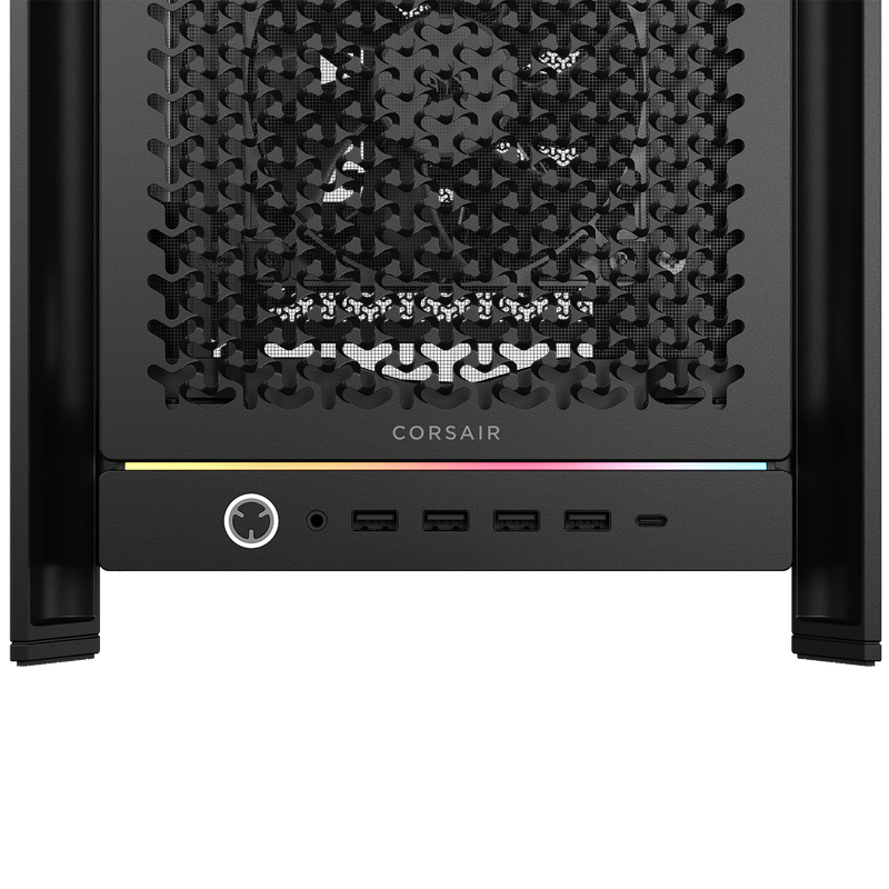 Detalj av Corsair Frame 5000D kabinett midtårn E-ATX herdet glass svart
