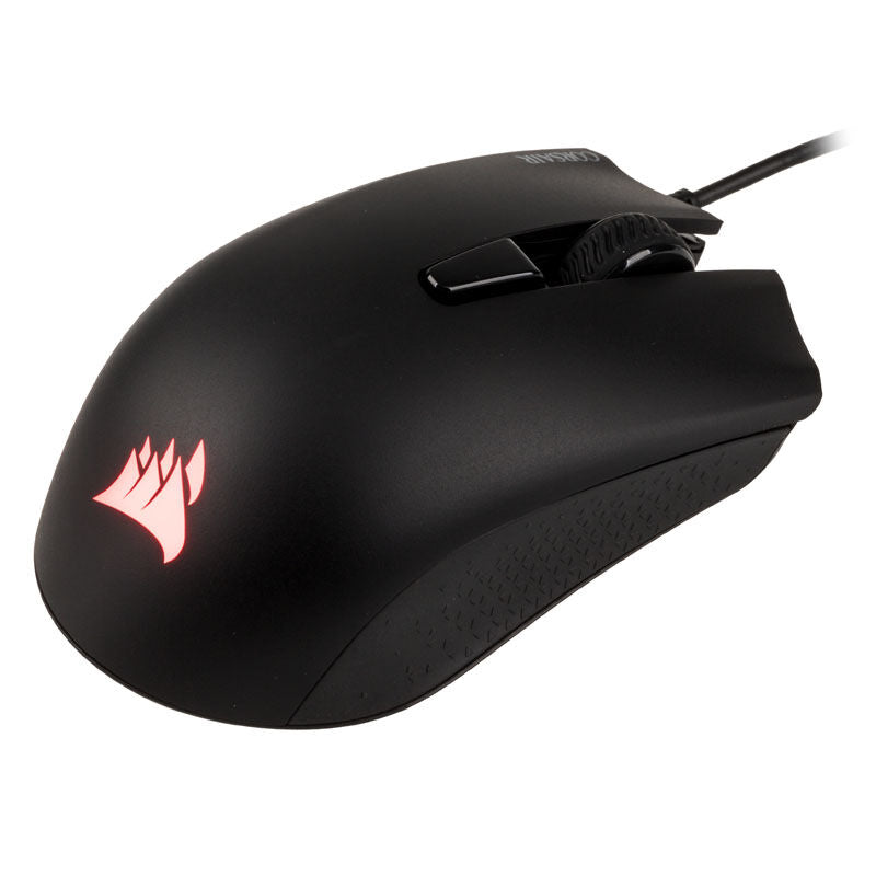 Sidevisning av Corsair Harpoon RGB Pro kablet gamingmus
