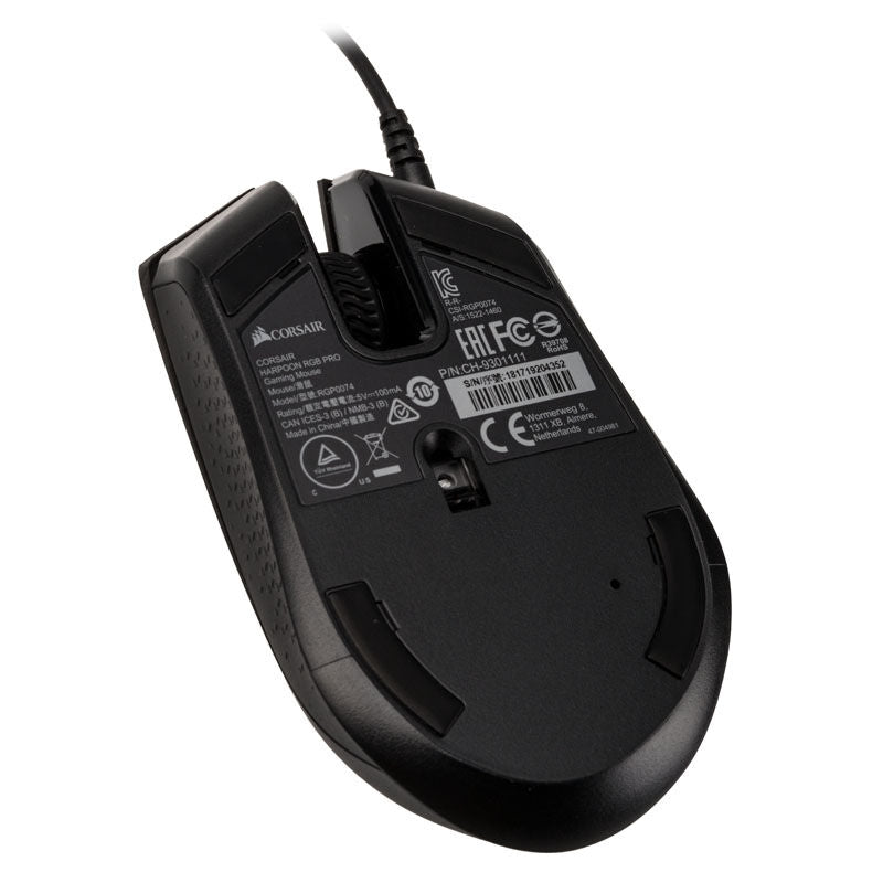 RGB-belysning på Corsair Harpoon RGB Pro kablet gamingmus