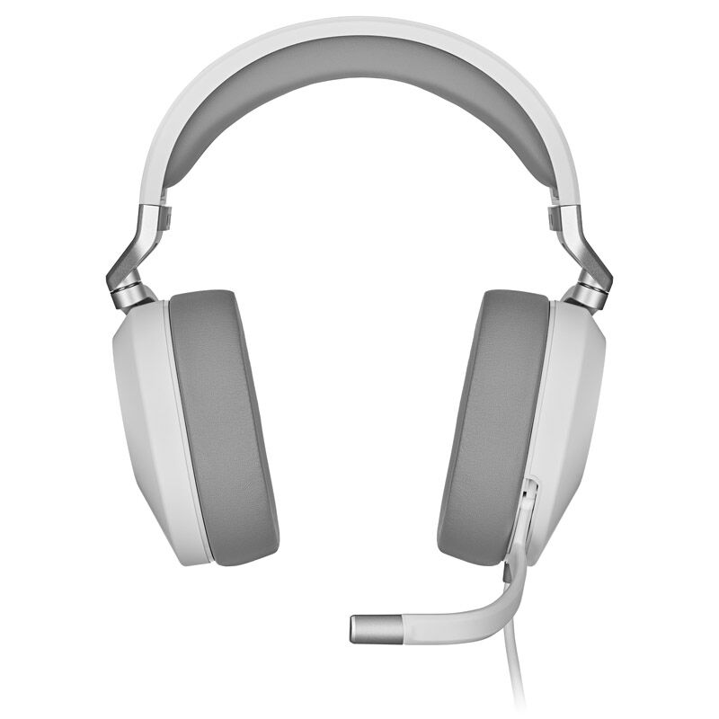 Detalj av ørepute på Corsair HS65 Surround headset 7.1 50 mm hvit