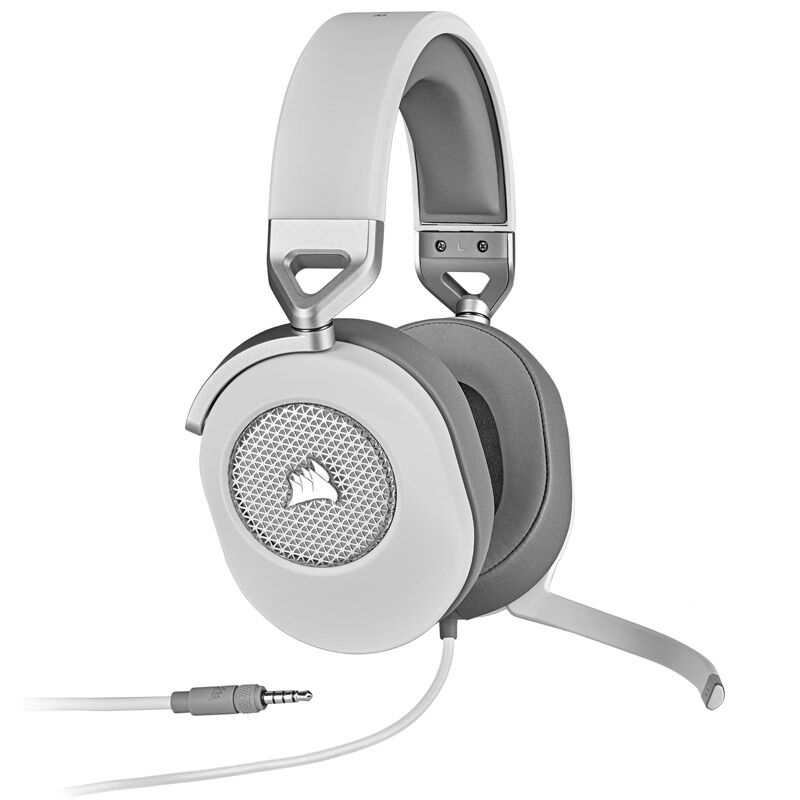 Corsair HS65 Surround headset 7.1 50 mm hvit forfra
