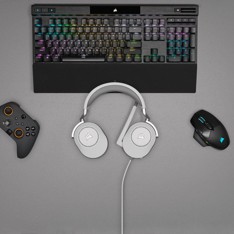 Corsair HS65 Surround headset 7.1 50 mm hvit med USB-tilkobling