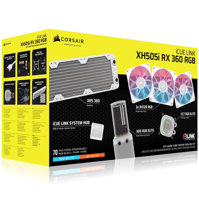 Detaljbilde av Corsair Hydro X iCUE LINK XH505i RGB vannkjølingssett svart