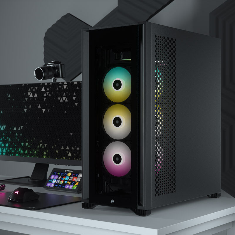 Corsair iCUE 7000X RGB fulltårn E-ATX herdet glass svart bakside