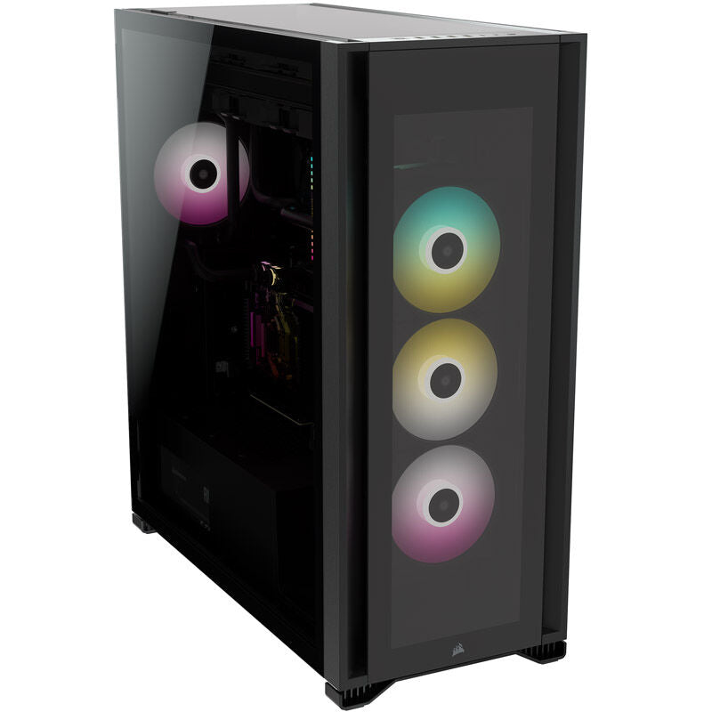 Detalj av Corsair iCUE 7000X RGB fulltårn E-ATX herdet glass svart