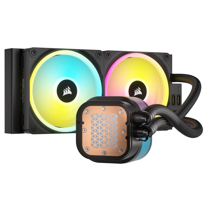 Corsair iCUE LINK H100i RGB AIO vannkjøling 240 mm svart bakside