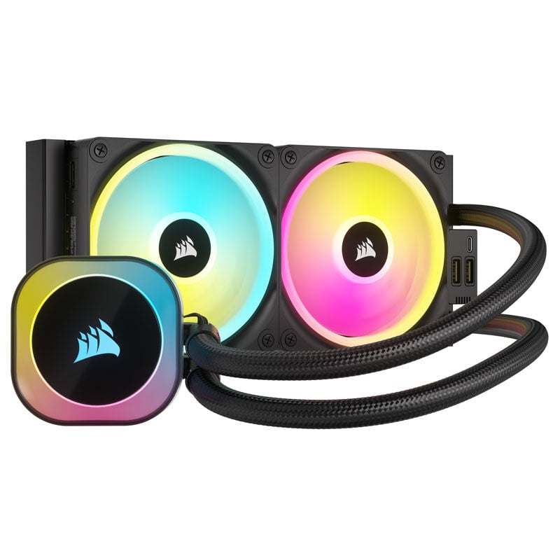 Corsair iCUE LINK H100i RGB AIO vannkjøling 240 mm svart forfra