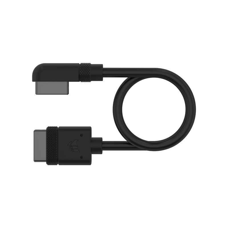 Corsair iCUE LINK kabel 90 grader svart 20 cm bakside