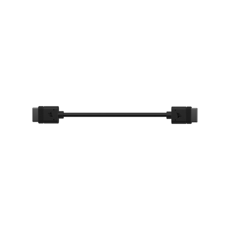 Nærbilde av Corsair iCUE LINK kabel rett 10 cm 2-pakk svart kontakt