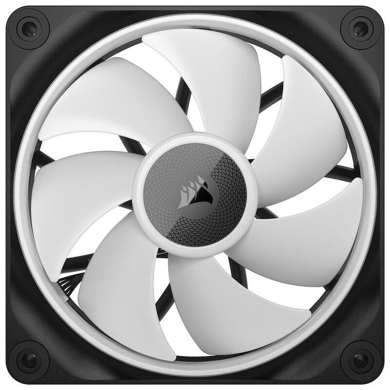 Detalj av Corsair iCUE Link LX140 RGB PWM vifte 140 mm svart rotor