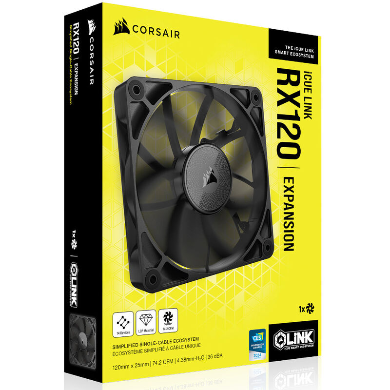 Corsair iCUE LINK RX120 PWM vifte 120 mm svart med iCUE LINK kobling