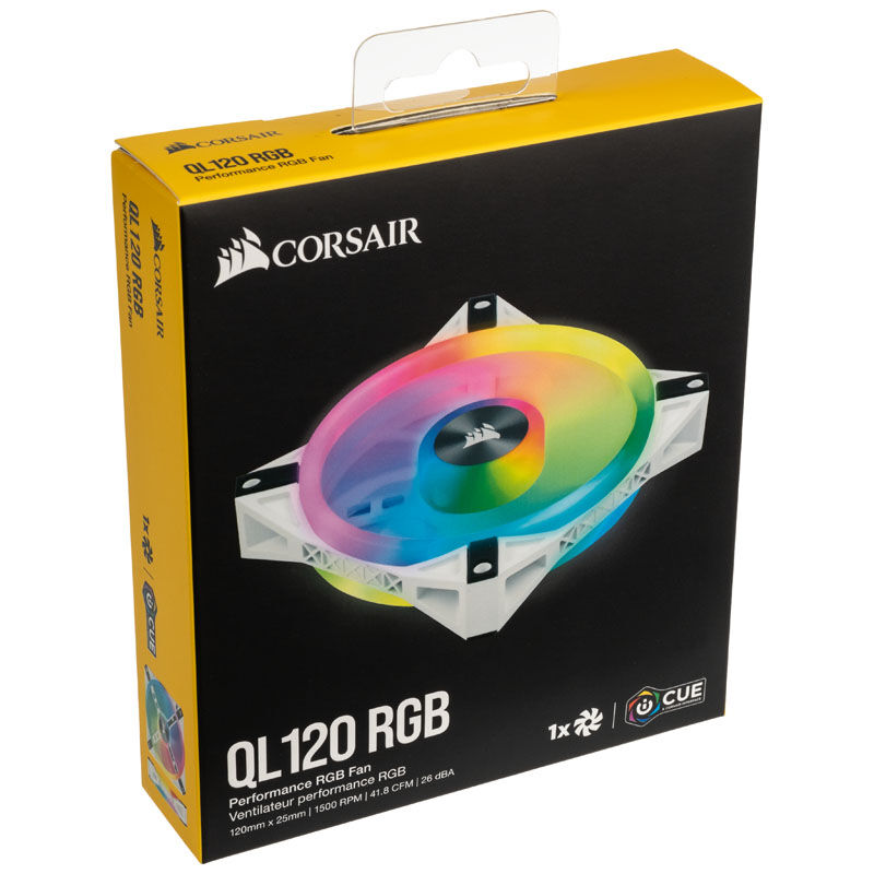 Corsair iCUE QL120 RGB PWM vifte 120 mm hvit med lys-effekter