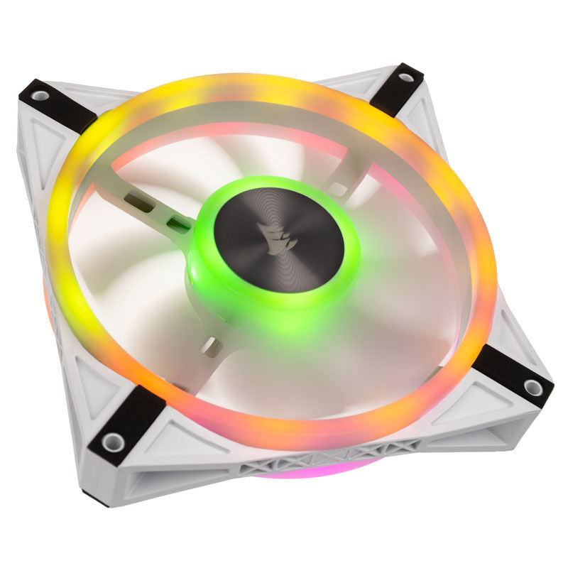 Corsair iCUE QL140 RGB PWM vifte 140 mm hvit forfra