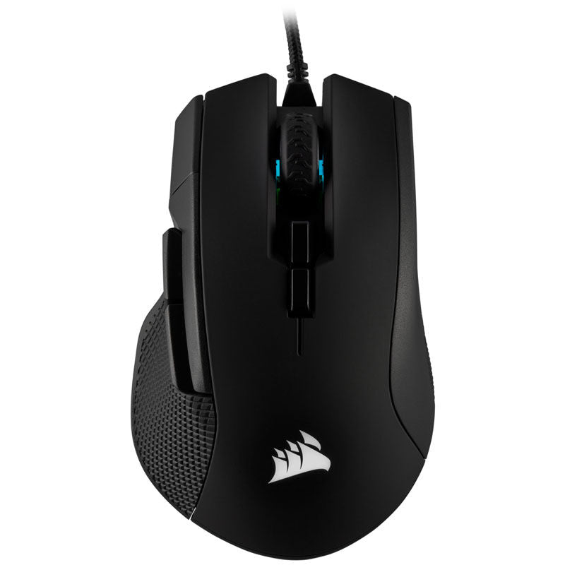 Corsair Ironclaw RGB gamingmus kablet svart 18000 DPI bakside