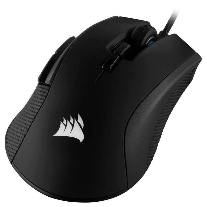 Nærbilde av knapper på Corsair Ironclaw RGB gamingmus kablet svart 18000 DPI