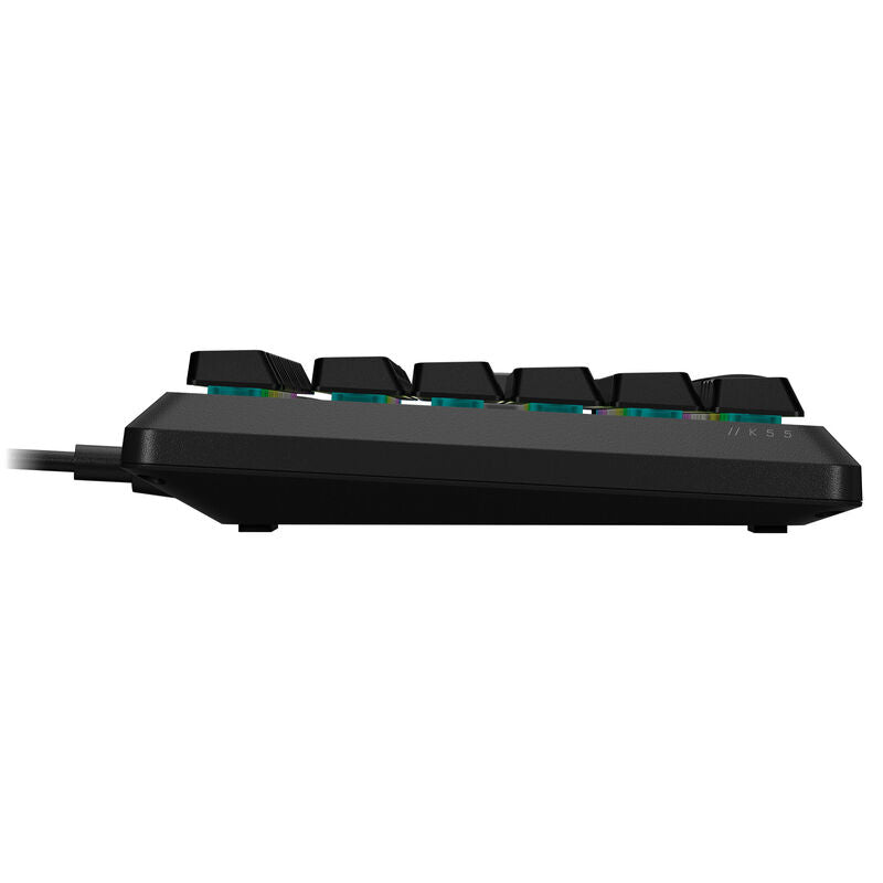 Corsair K55 Core RGB gamingtastatur med RGB-belysning aktivert